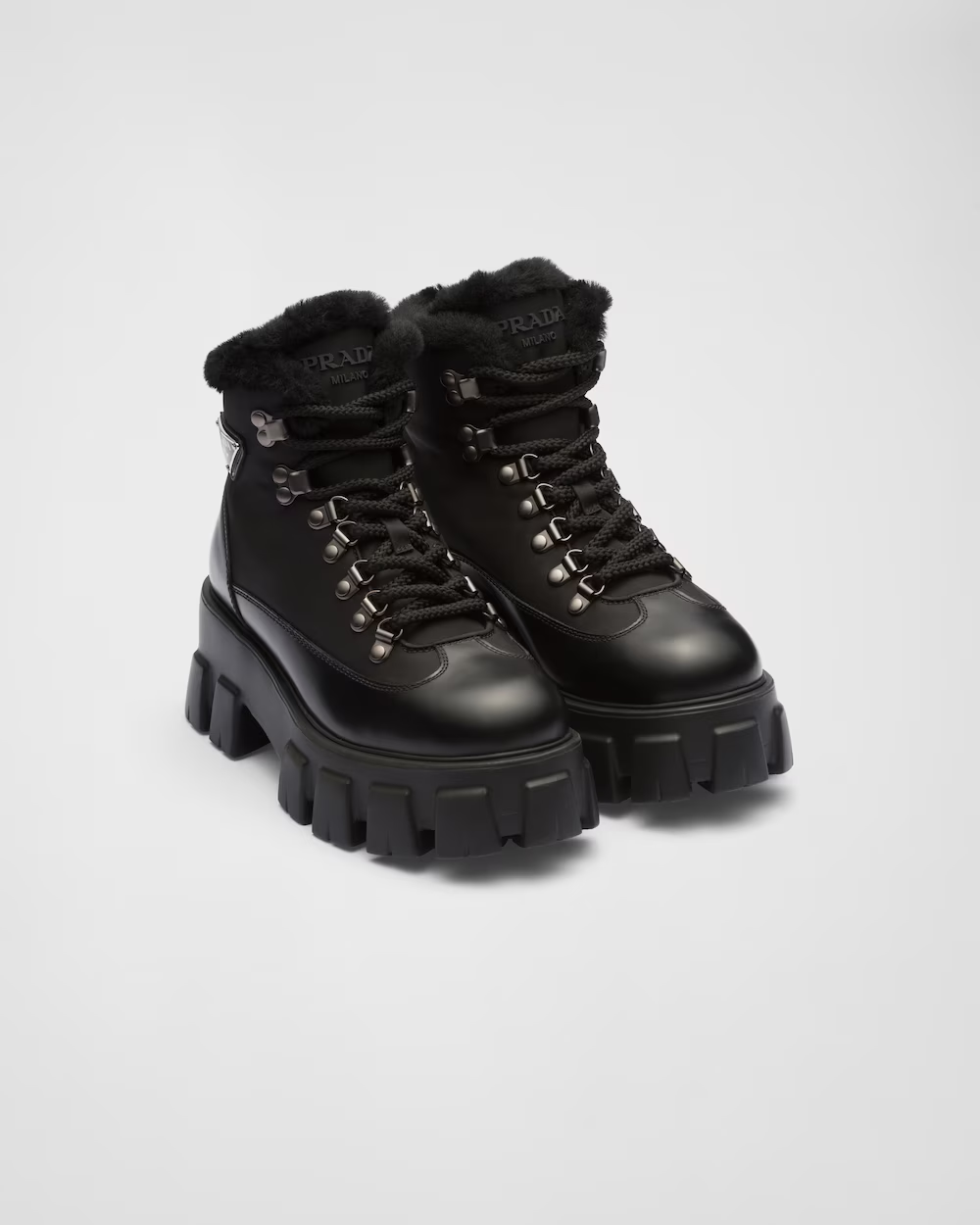 Monolith leather and Re-Nylon booties